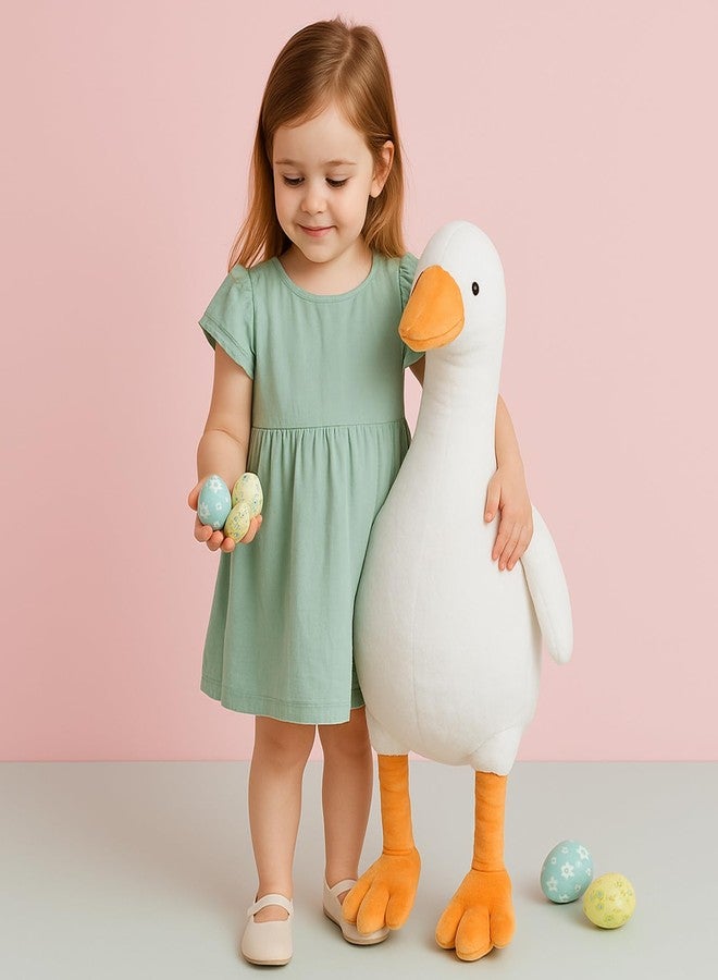 WEIGEDU 30" Large Goose Stuffed Animals Plush Toys Swan Duck for Kids Babies Bedtime Birthday Easter Gifts, Stuffed Goose Throw Plush Pillow Super Soft, White - Image 3
